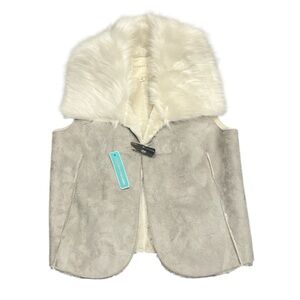 New Girls Copper Key 7/8 Tan Suede Faux Fur Vest